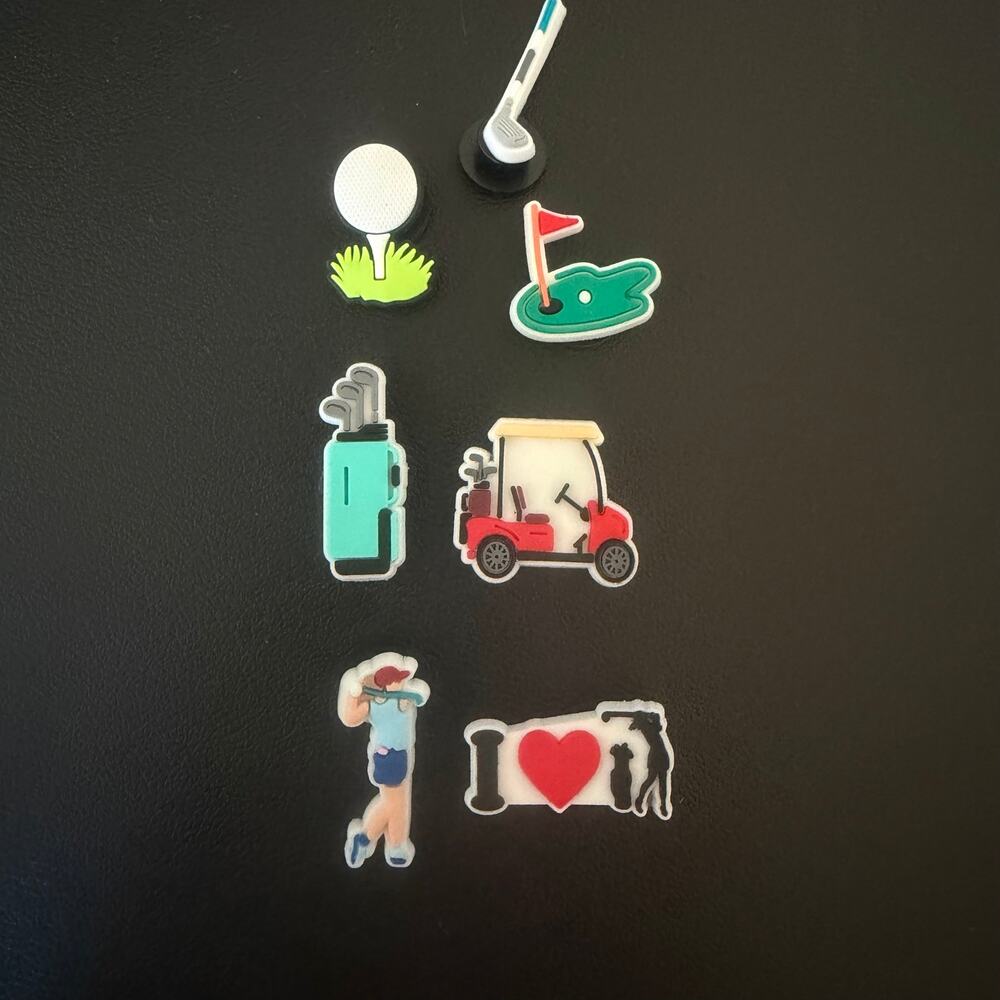 Bogg Bag Bits, Charms, Accessories Set of 7 Women's Golf, New No Tags